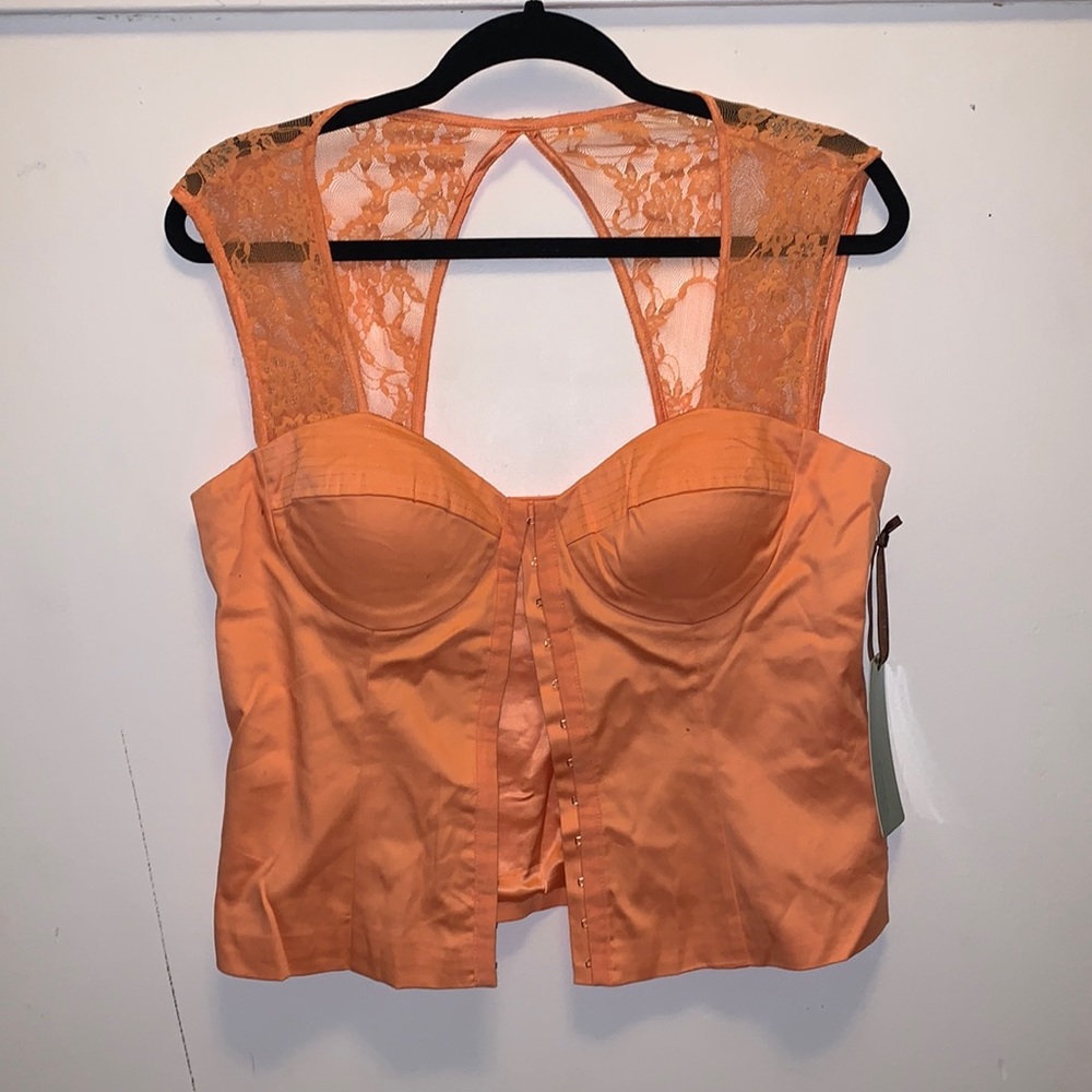 Corset top with lace back